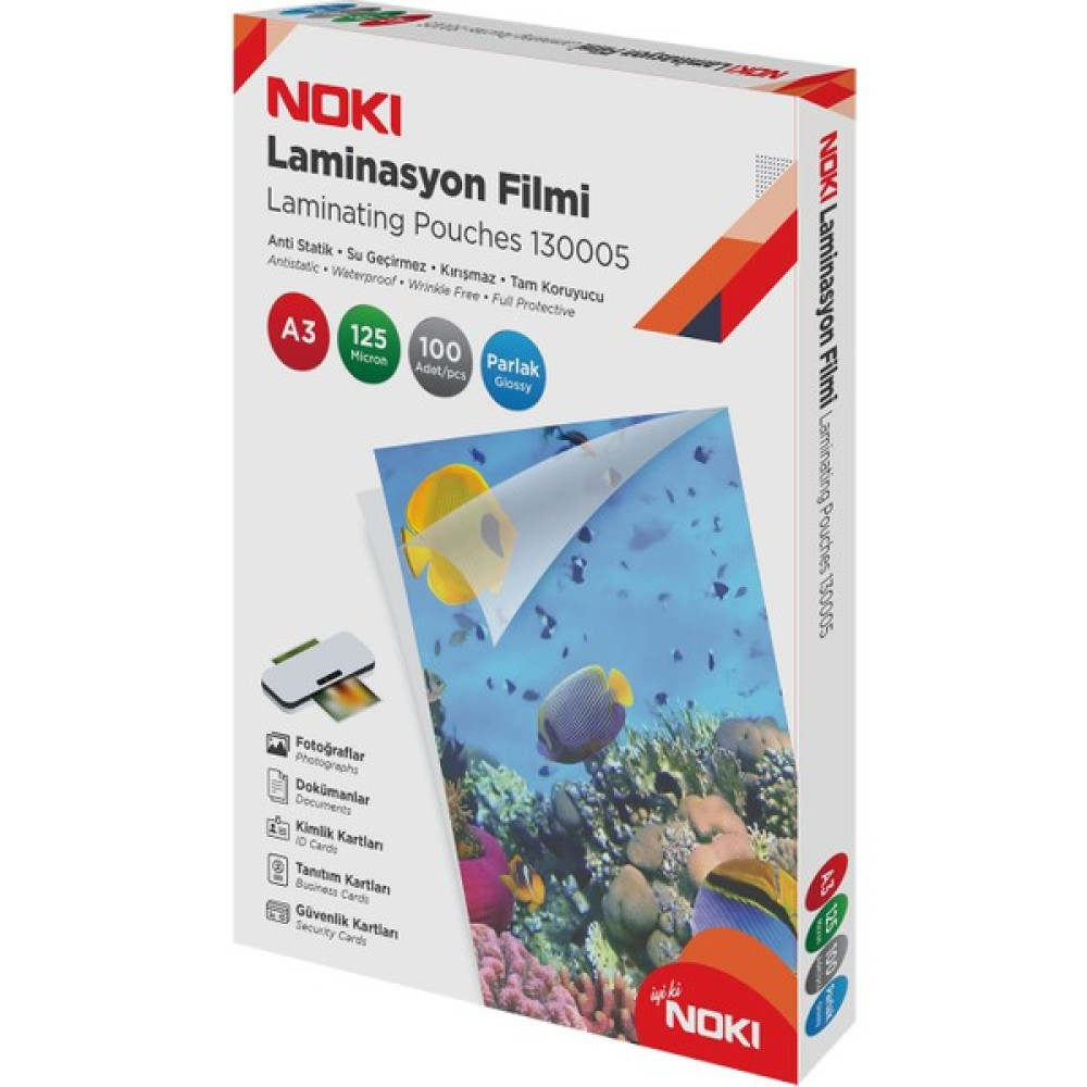 Noki A3 Laminasyon Filmi 125 Mikron 100'lü Paket Laminasyon Sistemi Fiyatı