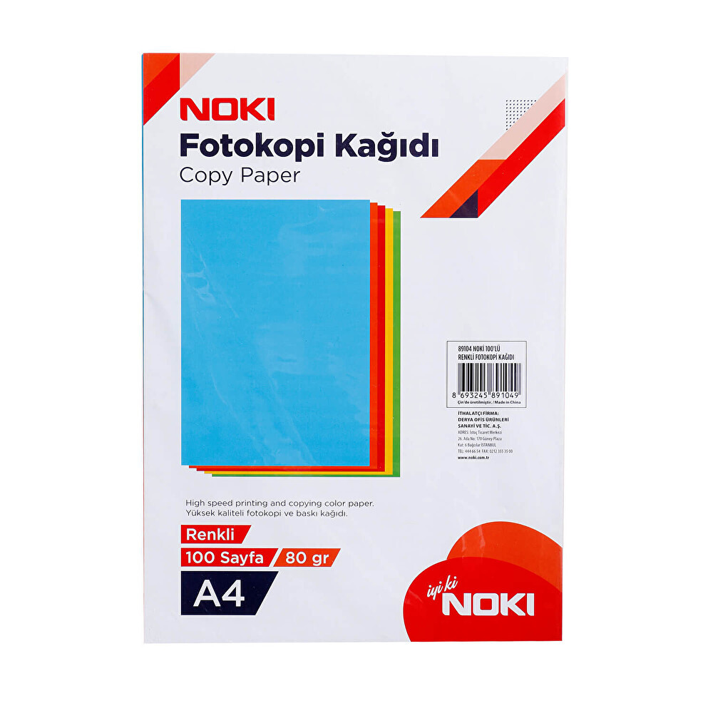 Noki A4 5 Renk Fotokopi Kağıdı 80 G 100'lü Fotokopi Kağıdı Fiyatı