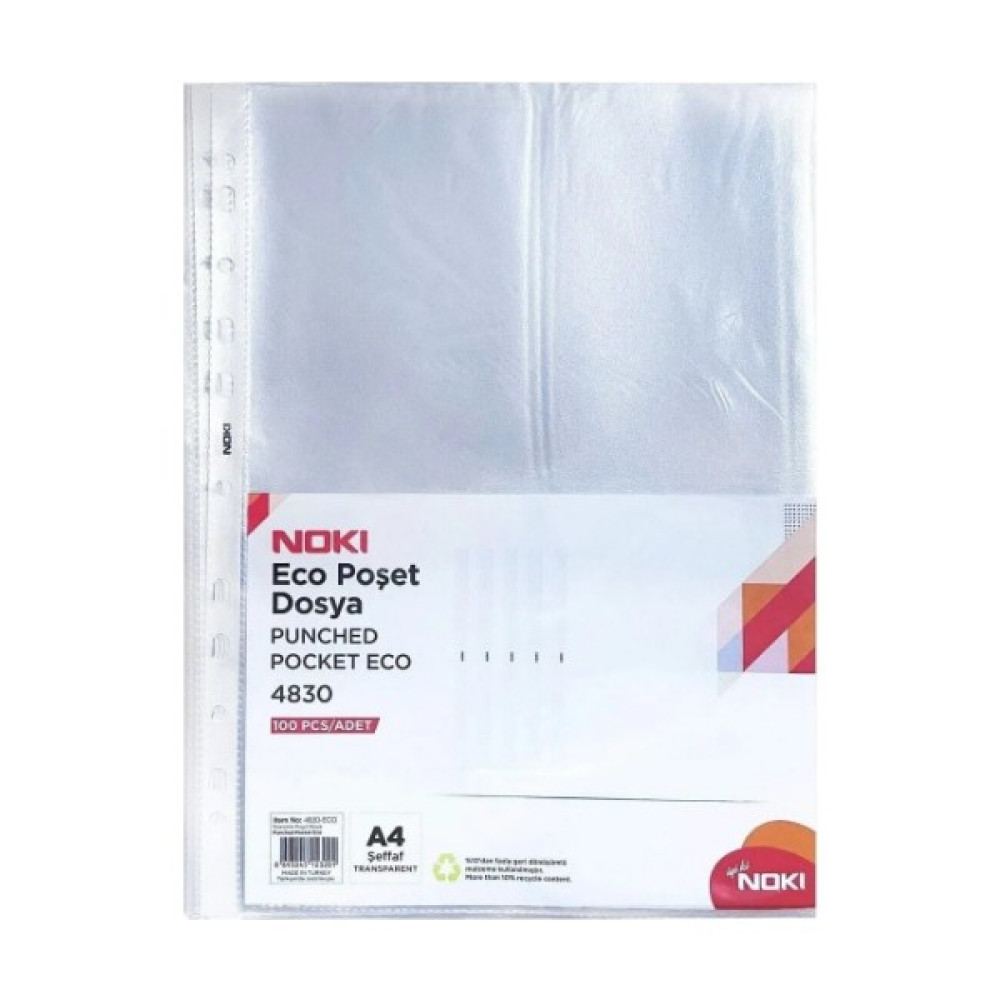 Noki Eco Şeffaf Poşet Dosya 100 Adet 10'lu Paket Dosya Fiyatı