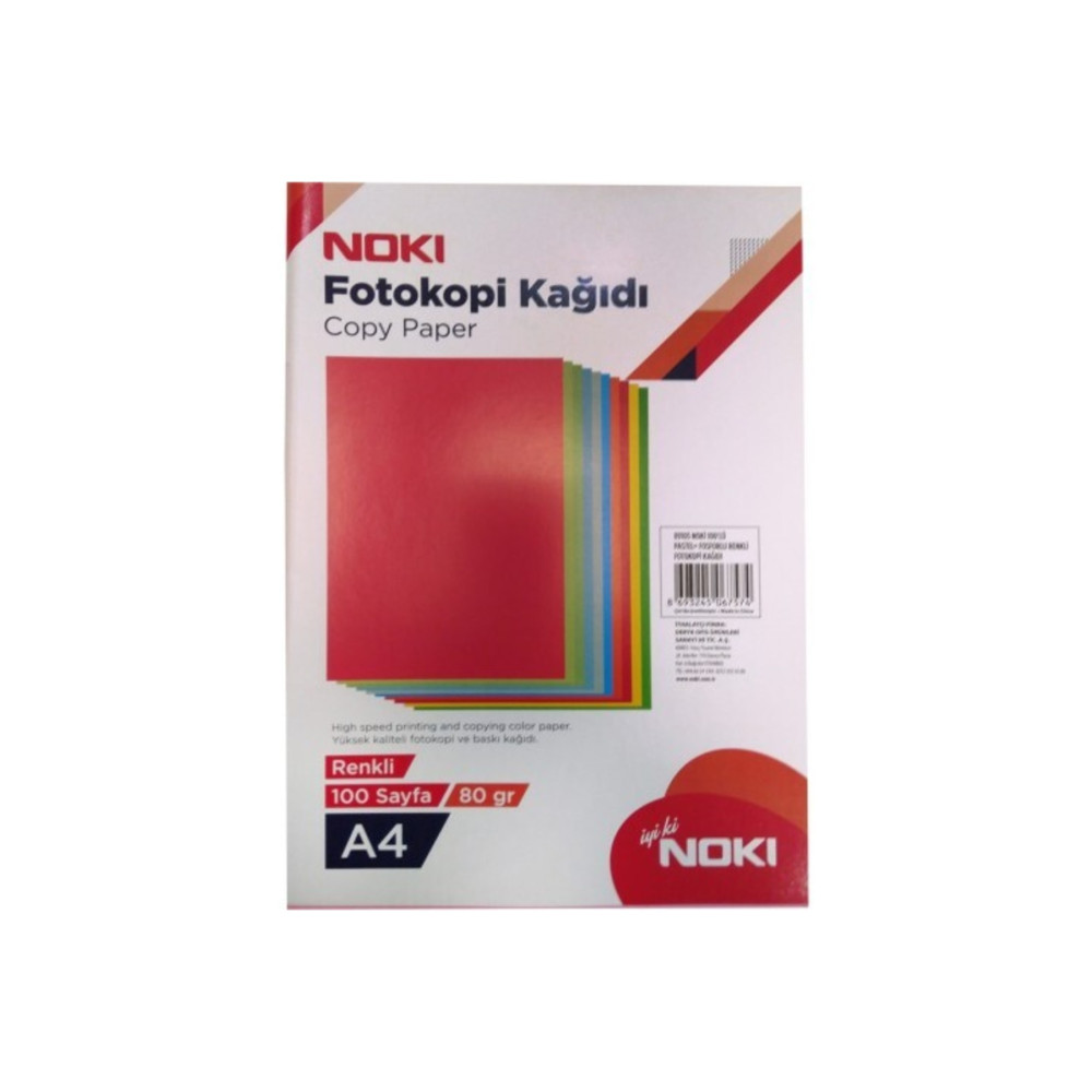 Noki Ikon A4 Pastel/fosforlu Renkli Fotokopi Kağıdı 10 Renk 100 Lü Fotokopi Kağıdı Fiyatı