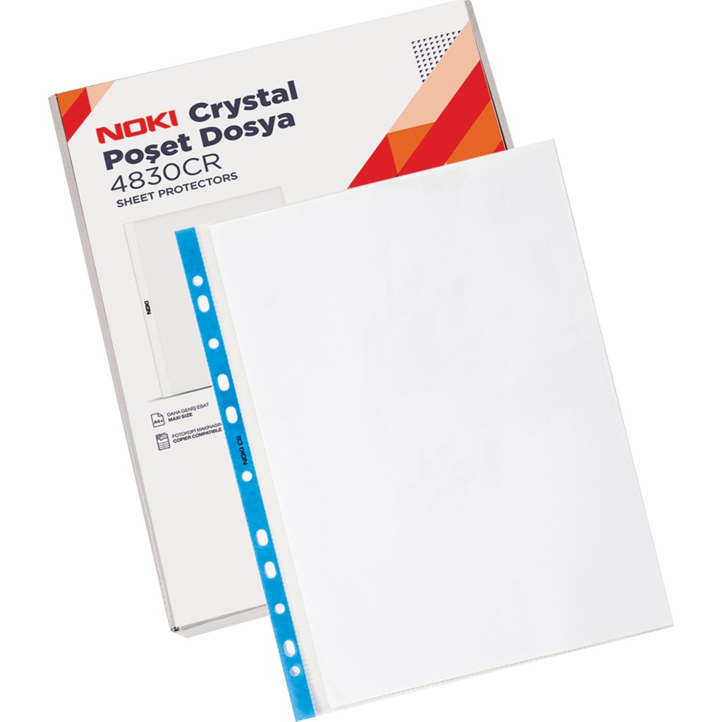 Noki Poşet Dosya Cristal Mavi Şeritli 100'lü Kutulu 4830CR Klasör Fiyatı