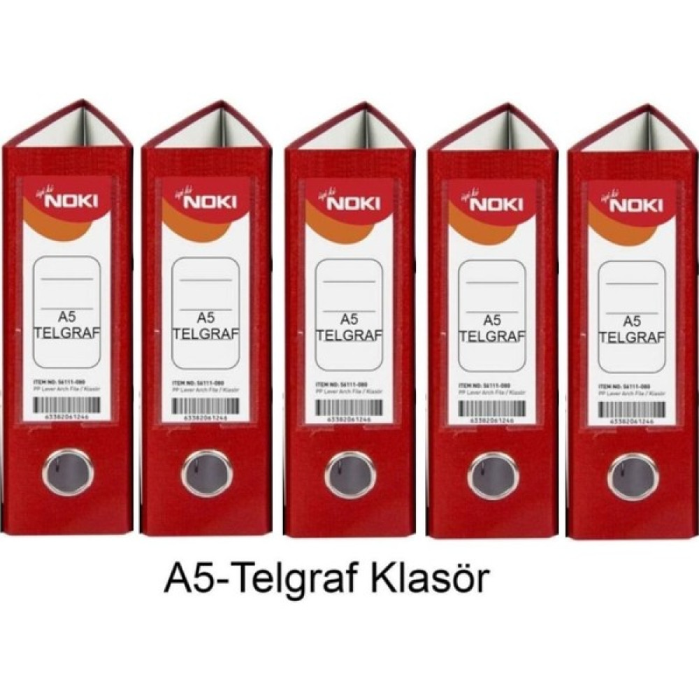Noki Telgraf Klasör Kırmızı Geniş A5 Plastik 5 Adet Klasör Fiyatı