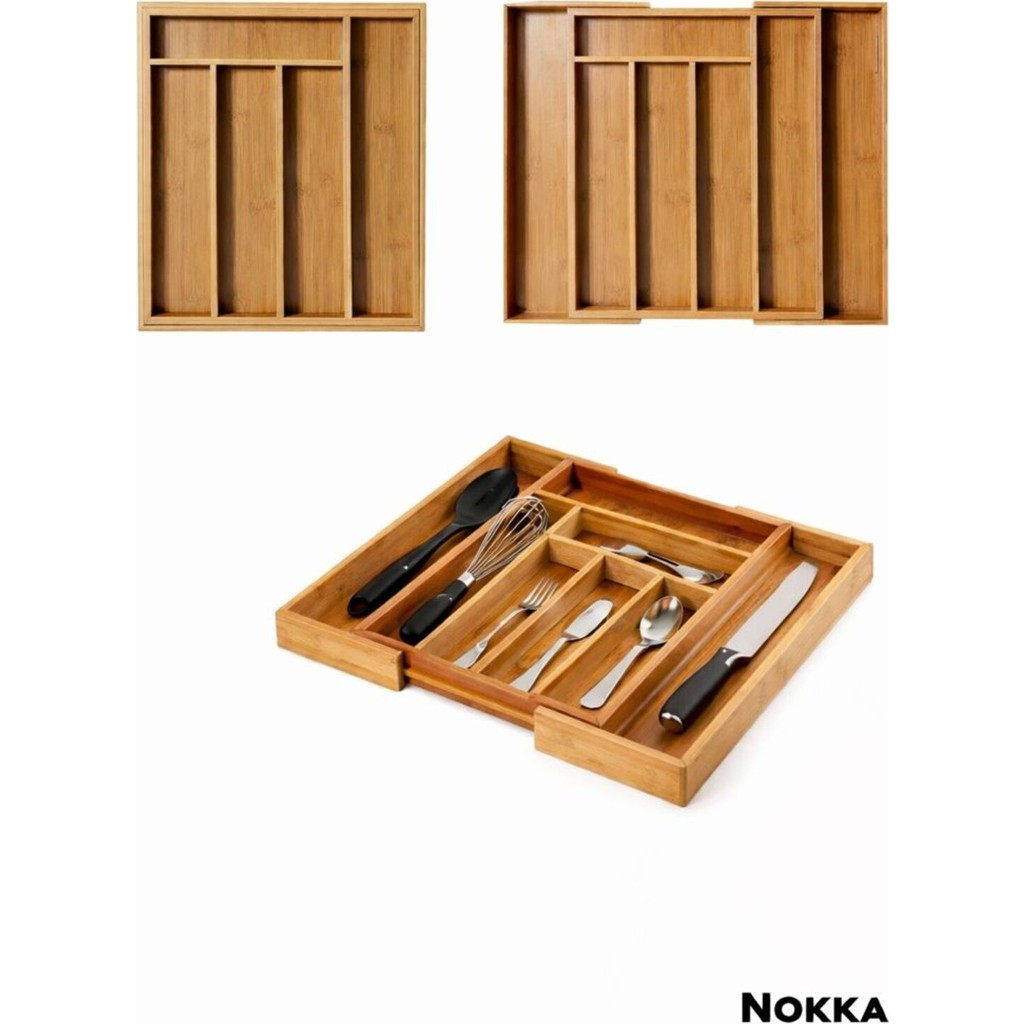 Nokka Bambu Ayarlanabilir Çekmece Içi Kaşıklık 5-7 Bölmeli, Organizer Çatal / Kaşık / Bıçak Takımları Fiyatı
