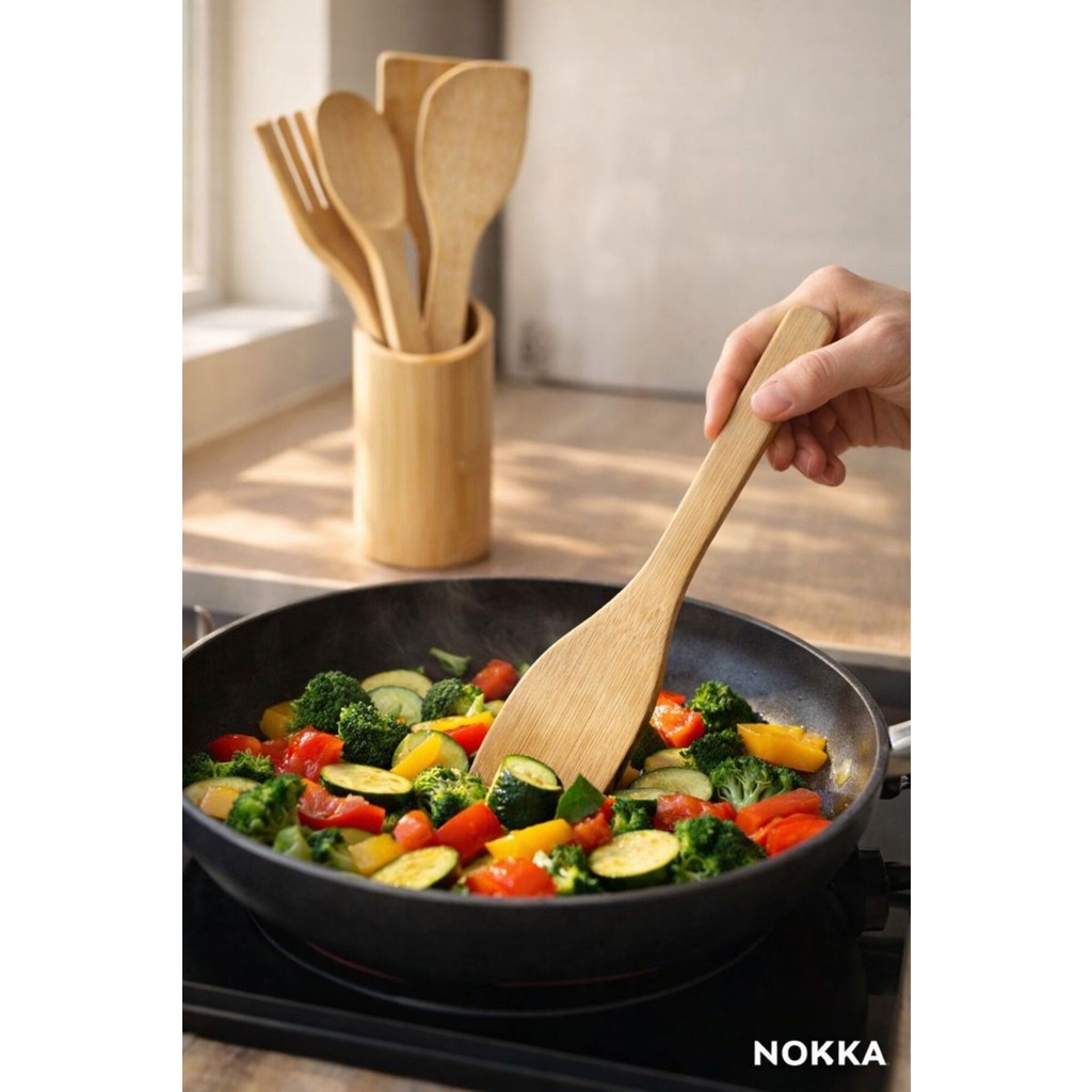 Nokka Yapışmaz Çizmez Isıya Dayanıklı 4 Parça Bambu Servis Seti Diğer Fiyatı