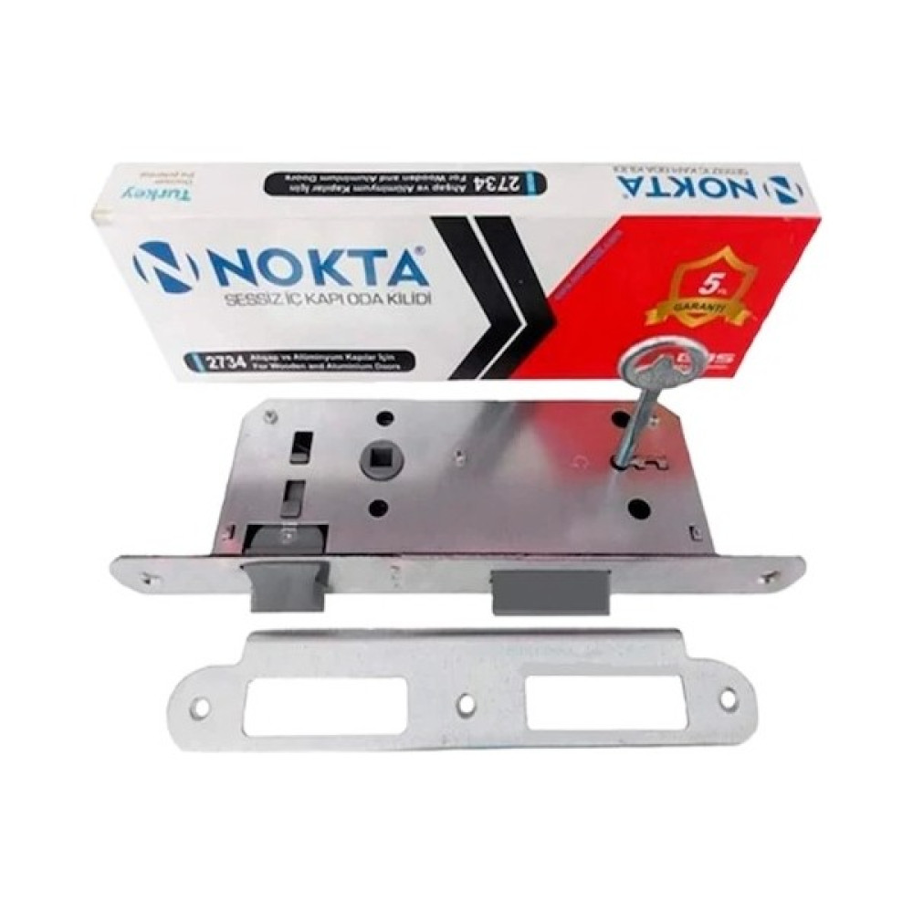 Nokta Oval Sessiz Kilit 40MM Nikel Oda Kapı Kilidi - Krom Kilit Fiyatı