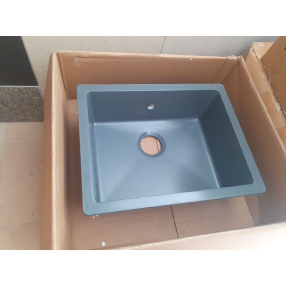 Nokta Tezgah Altı Düz Açık Gri Granit Evye 49CM x 37 cm Eviye Bataryalar & Musluklar Fiyatı