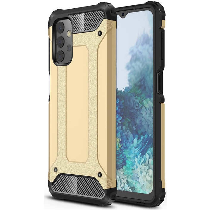 noktaks - Samsung Galaxy A32 4G - Kılıf Çift Katman Zırh Tank Crash Military Kapak - Gold - T17037 Cep Telefonu Kılıfı Fiyatı