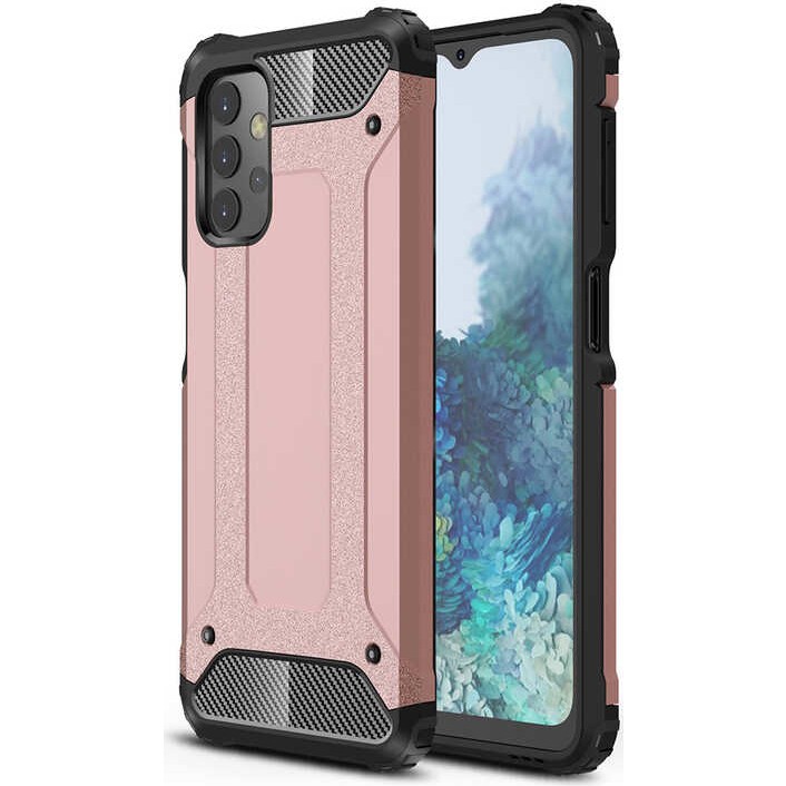 noktaks - Samsung Galaxy A32 4G - Kılıf Çift Katman Zırh Tank Crash Military Kapak - Rose Gold - T17037 Cep Telefonu Kılıfı Fiyatı