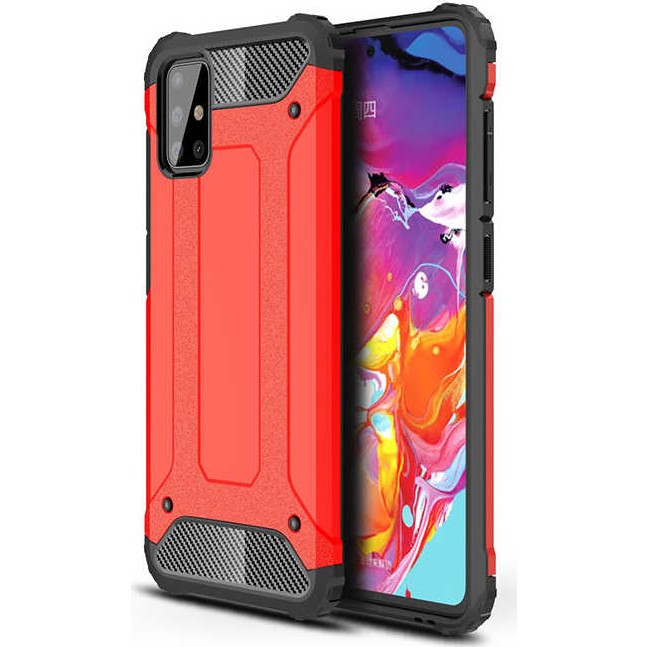 noktaks - Samsung Galaxy A51 - Kılıf Çift Katman Zırh Tank Crash Military Kapak - Kırmızı - T11126 Cep Telefonu Kılıfı Fiyatı