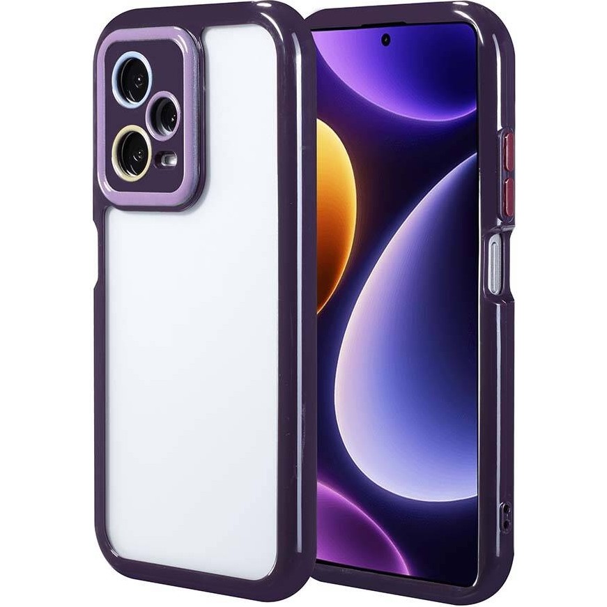 noktaks - Xiaomi Redmi Note 12 Pro Plus 5G - Kılıf Kamera Korumalı Renkli Kenar ve Çerçeve Tasarımlı Vitamin Kapak - Derin Mor - T32446 Diğer Fiyatı