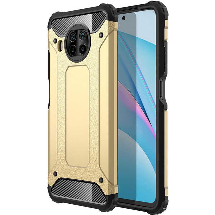 noktaks - Xiaomi Redmi Note 9 Pro 5G - Kılıf Çift Katman Zırh Tank Crash Military Kapak - Gold - T16181 Diğer Fiyatı