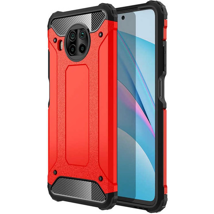 noktaks - Xiaomi Redmi Note 9 Pro 5G - Kılıf Çift Katman Zırh Tank Crash Military Kapak - Kırmızı - T16181 Diğer Fiyatı