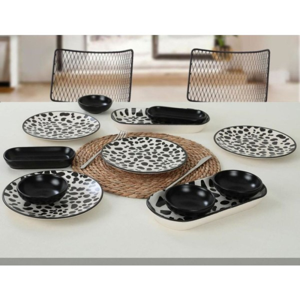 Nom Trend 12 Parça 4 Kişilik Stackable Damalı Kahvaltı Takımı - Lüx Kahvaltılık Sunum Seti Tabağı Kahvaltı Takımı Fiyatı