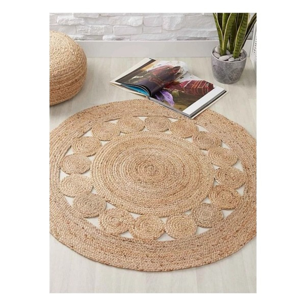 Nomad 51 Jüt Halı 90 x 90 cm - Bej Salon Halısı Fiyatı