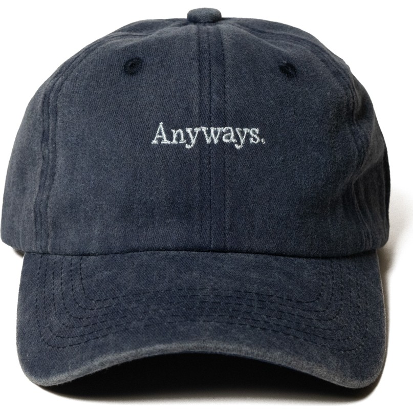 Nome Studio Nakışlı Lacivert Şapka Anyways Minimal Streetwear ve Açık Mavi Yazı Nakışlı Pamuklu Şapka Diğer Fiyatı
