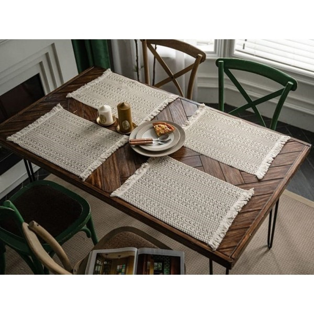 Nona Mino Dantel Runner Supla Seti Pamuk 35X50 4ADET - 35 x 50 cm - Bej - Beyaz Masa Örtüsü Fiyatı