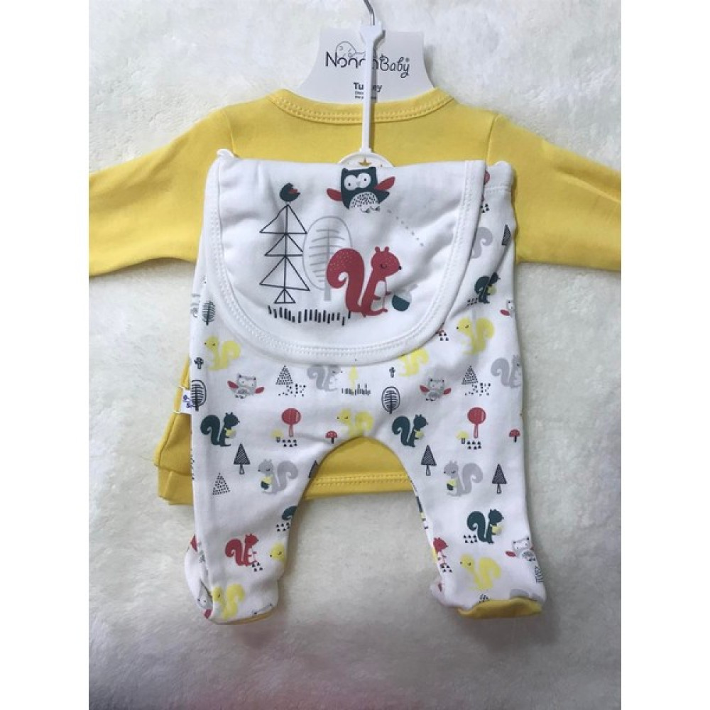 Nonna Baby Hastane Çıkışı 5li Sincap Sarı Bebek Hastane Çıkışı Fiyatı