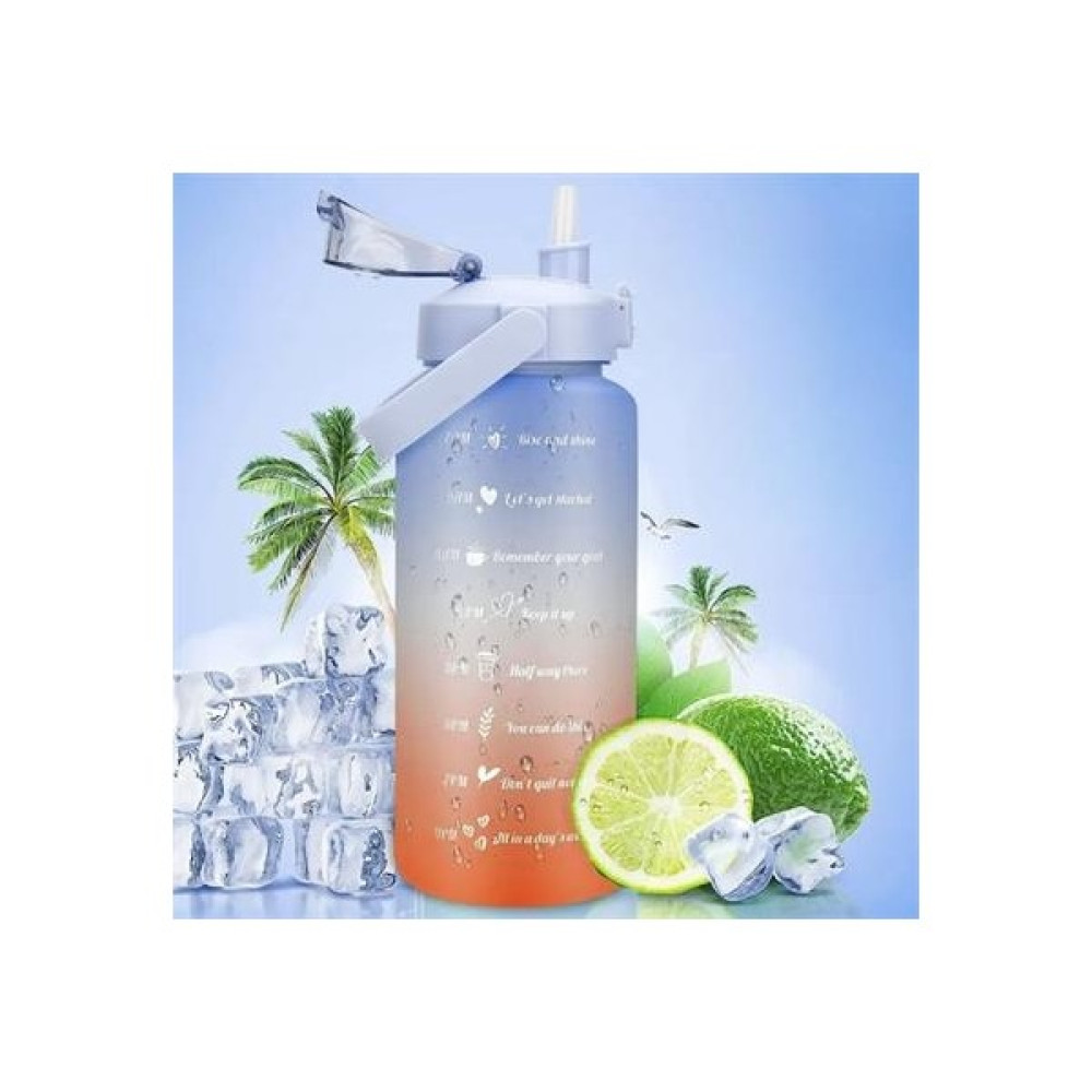 Nonni Buffer® 2 Litre Motivasyon Su Şişesi Sızdırmaz Dayanıklı Kapaklı Şık Tasarı ml ı Renkli Su Matarası 3D ve 2d Sticker Hediyeli Suluk Fiyatı