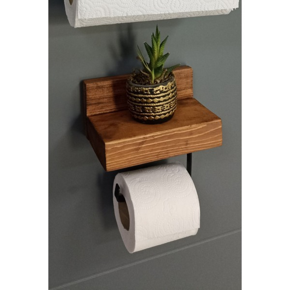 Nonya Dekoratif Ahşap Wc Kağıtlık - Ahşap Banyo Duvar Raf Tuvalet Kağıtlığı Fiyatı