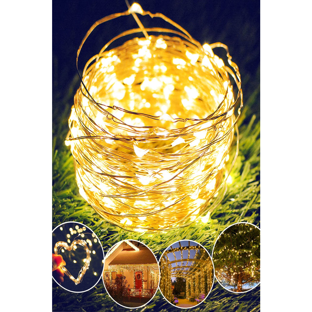 NONYA Peri Led 10metre Sarı Pilli-3 Farklı Işık Verme Özelliği-suya Dayanıklı-dekoratif Aydınlatma Yaş Günü & Parti Fiyatı