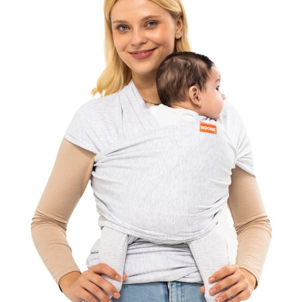 Noone Wrap Sling - Pamuklu Esnek Bebek Taşıma Şalı - Yenidoğan Bebeklerin Ihtiyacı Olan Ten Teması ve M Pozisyonu - Gri Bebek Arabası ve Pusetler Fiyatı