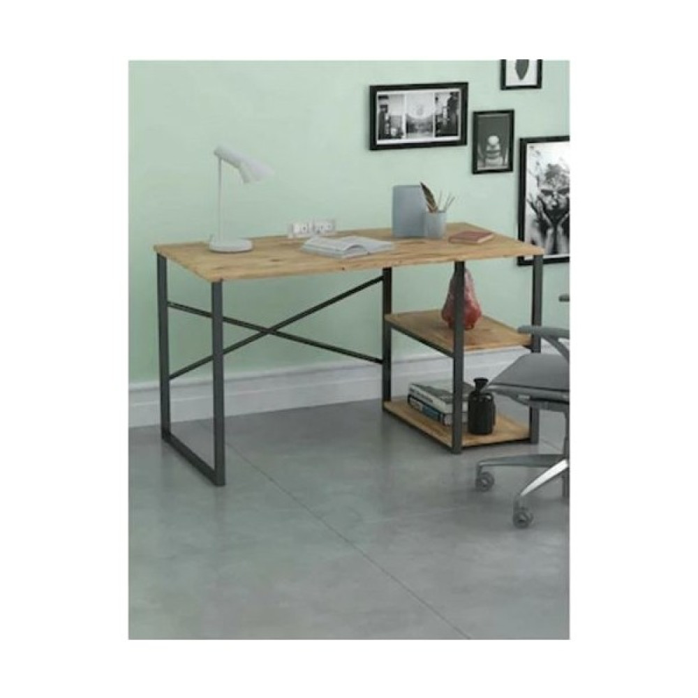 Noowa 2 Raflı Çalışma Masası Çam 50x120 cm Ofis Çalışma Masası Fiyatı