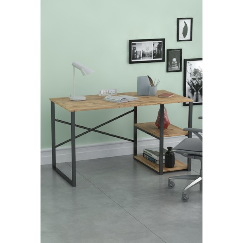 Noowa 2 Raflı Çalışma Masası Çam - Antik Meşe - Y: 75 cm D: 60 cm G: 120 cm Çalışma Masası Fiyatı