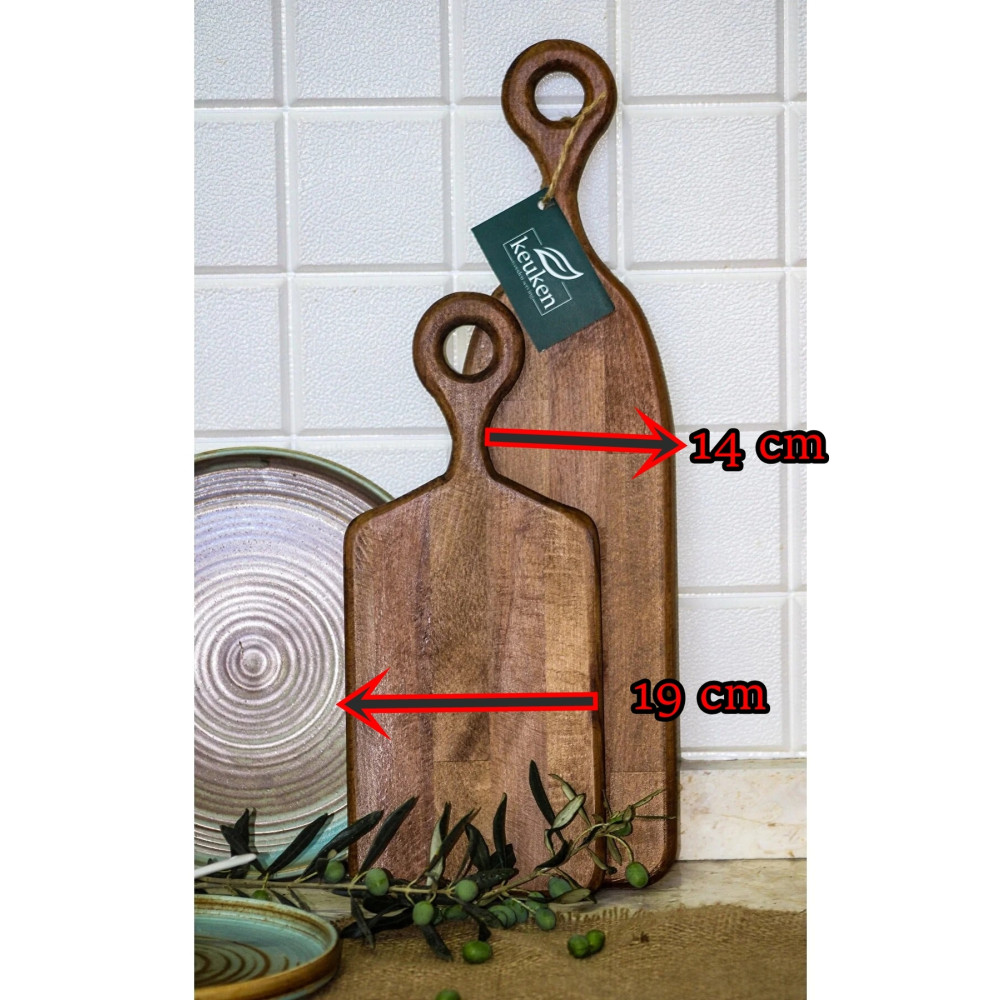NORDIC STYLE & KEUKENWOOD Koyu Ceviz Kesme Ve Servis Tahtası 13 Cmx 50 Cm- 15cmx36 Cm 2 Adet Kesme Tahtaları / Kesim Tablaları Fiyatı