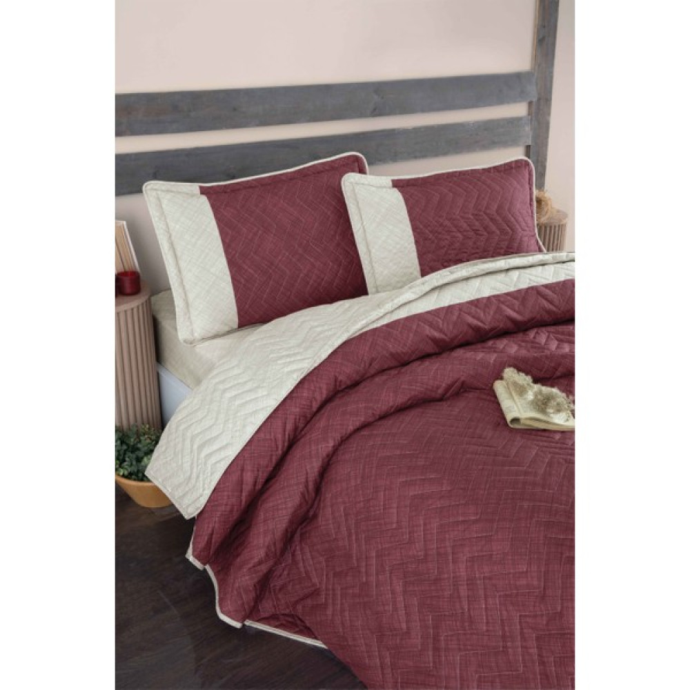 Nordqueen Ranforce %100 Pamuk Tek Kişilik Yatak Örtüsü Seti Marvela - Bordo - 180 x 240 cm Yatak Örtüsü Fiyatı