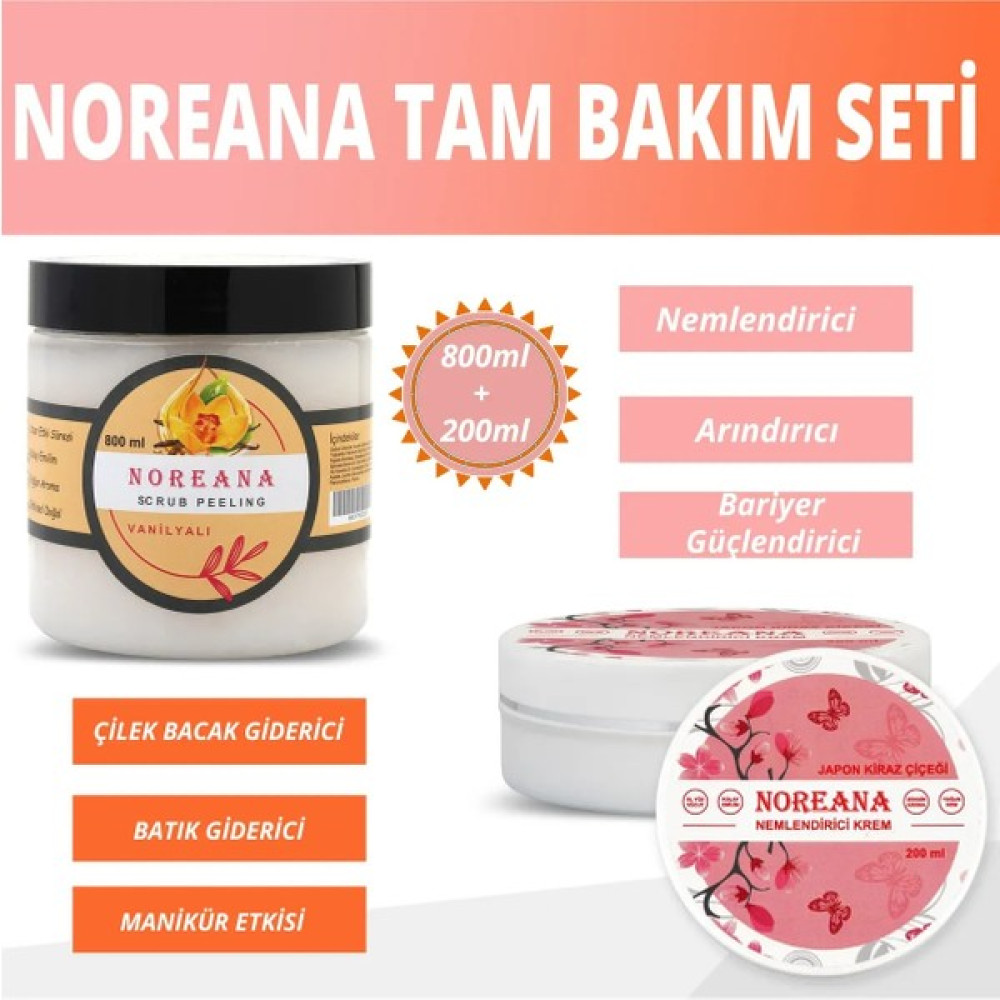 Noreana 2li Paket 800ML Vanilyalı Scrub Peeling & 200ML Japon Kiraz Çiçeği Nemlendirici Krem Oto Boyaları Fiyatı