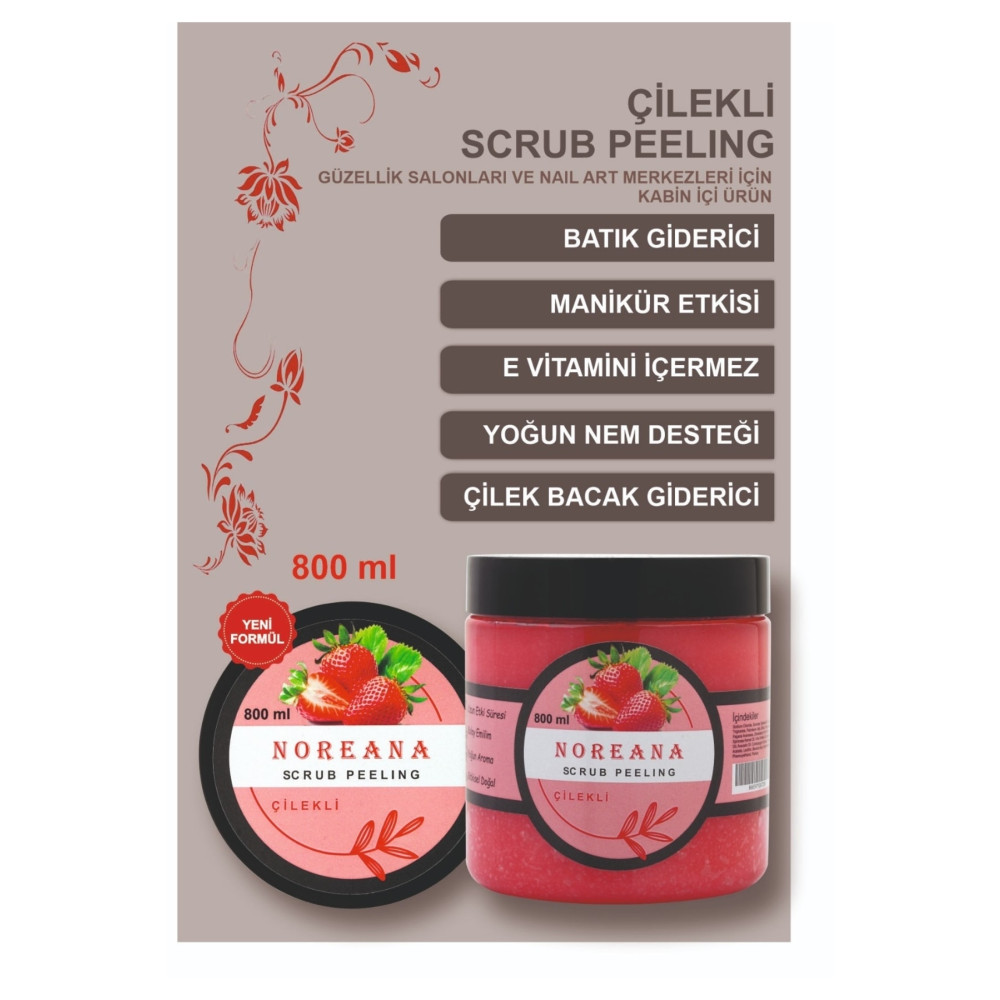 Noreana Çilekli 800ml Scrub Peeling & Çilek Bacak Giderici & Salon Boy Vücut Bakımı Fiyatı