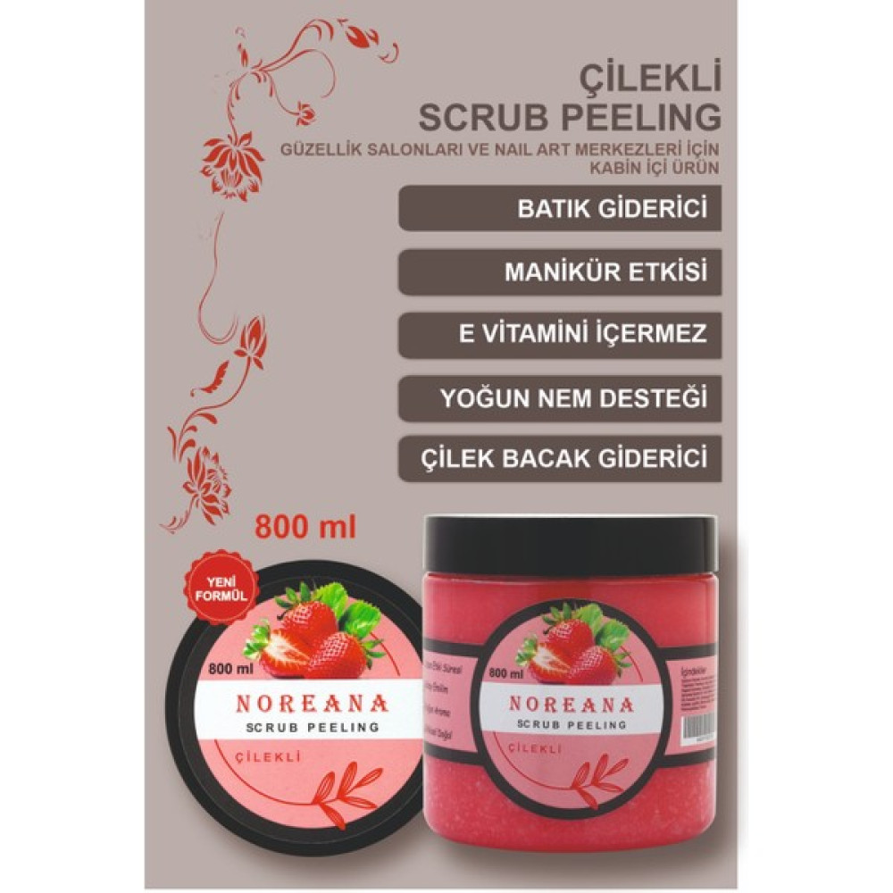 Noreana Çilekli 800ML Scrub Peeling Salon Boy Çilek Bacak&arındırıcı Vücut Bakımı Fiyatı