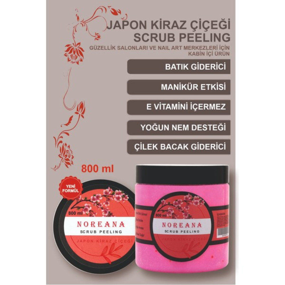 Noreana Japon Kiraz Çiçeği 800ML Scrub Peeling Salon Boy Koyu Leke&nemlendirici Vücut Bakımı Fiyatı