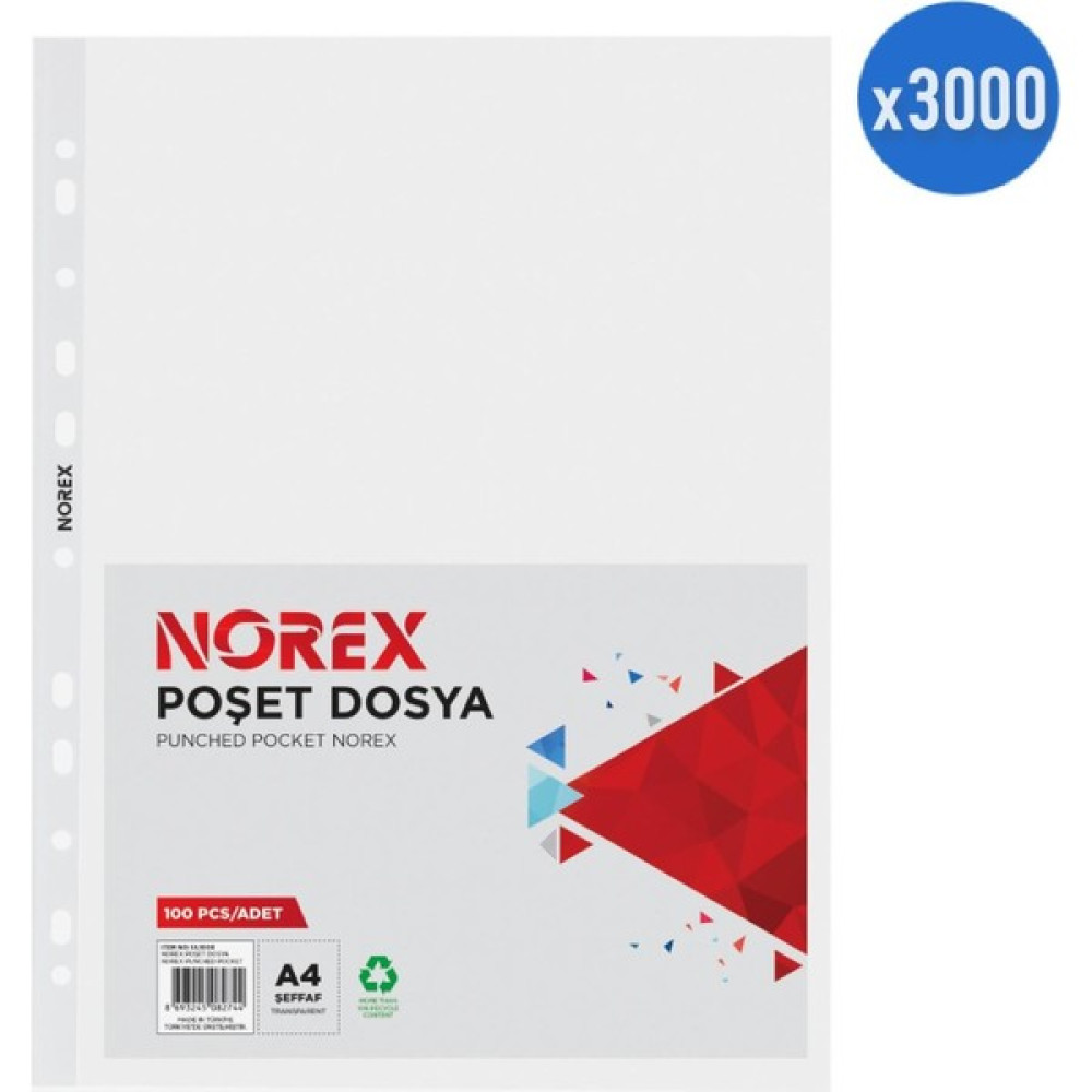 Norex UL100X A4 Poşet Dosya 3000'LI Paket Dosya Fiyatı