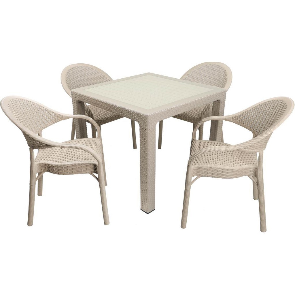 Norino Mandella Elit Rattan 90X90 Eylül Koltuk Camlı Masa Takımı Çölbeji - BELİRTİLMEMİŞ Koltuk Fiyatı