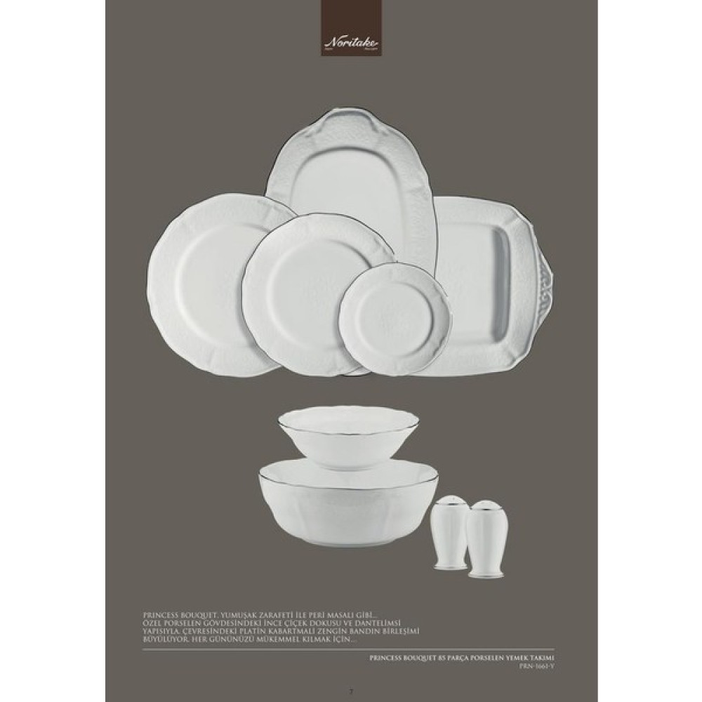 Noritake Princess Bouguet Platinum 85 Parça Yemek Takımı Yemek Takımı Fiyatı
