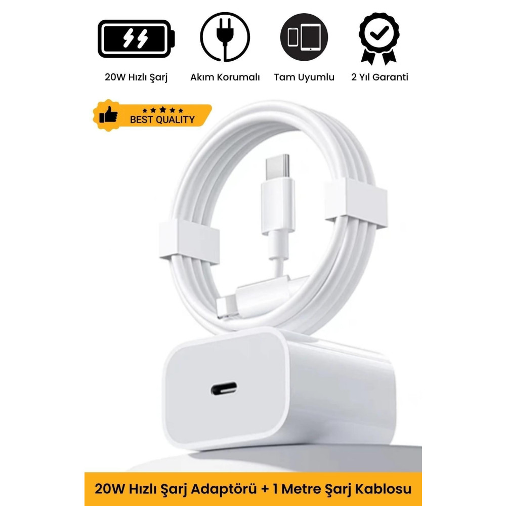 Noriyen iPhone Tüm Serilere Uyumlu 20w Hızlı Şarj Seti Adaptör ve Type C Kablosu 7 8 X 11 12 13 14 Plus Pro Cep Telefonu Şarj Cihazı Fiyatı