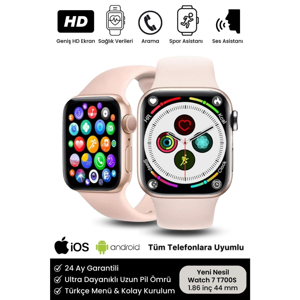 Noriyen Watch 7 Yeni Nesil Spor Ve Sağlık Sensörlü Ios Android Uyumlu Bluetooth Aramalı T700s Akıllı Saat Akıllı Saat Fiyatı