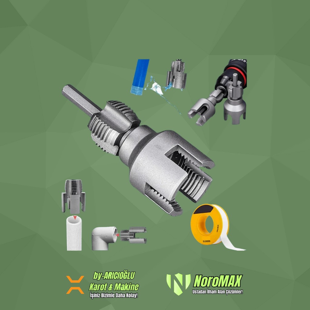 Noromax Nr-Idd 25MM İç-Dış Plastik Boru Diş Açma Aparatı Yüksek Hassasiyet ile Zaman Tasarrufu Sağlar Diğer Fiyatı