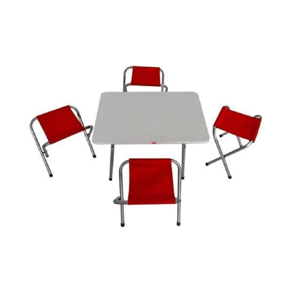 Nort Home Northome Kırmızı Balıkçı Kamp Taburesi ve 45X60 Beyaz Sehpa 4lü Tabure Seti Oto Boyaları Fiyatı