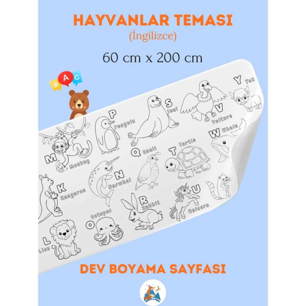 North And Peak (Ingilizce) Hayvanlar Temalı - Dev Boyama Kağıdı- Boyama Rulosu - Büyük Boy 2 Metre Uzunluk Sanatsal Malzemeler Fiyatı