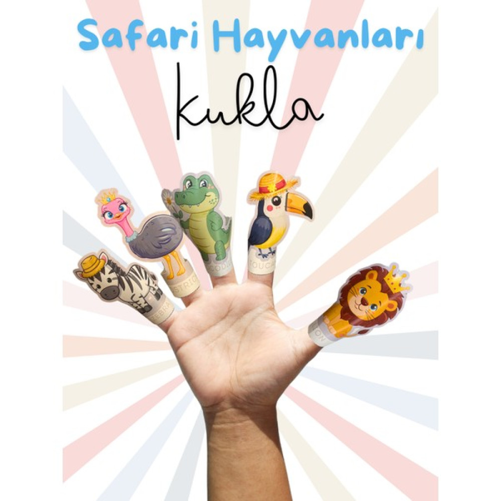North And Peak Kağıt Parmak Kukla Seti 10 Adet Safari Hayvanları Oto Boyaları Fiyatı
