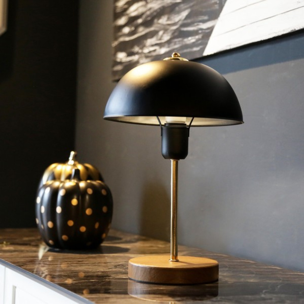 North Home Mantar Başlıklı Siyah Metal Abajur Salon Ofis Cafe İşletme Masa Lambası Abajur Fiyatı