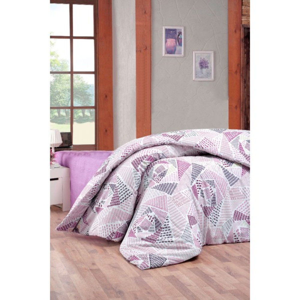 North Online Tek Kişilik Tek Nevresim ( Yorgan ) Kılıfı 160X220 cm - 160 x 200 cm - Lila - Beyaz Nevresim Takımı Fiyatı