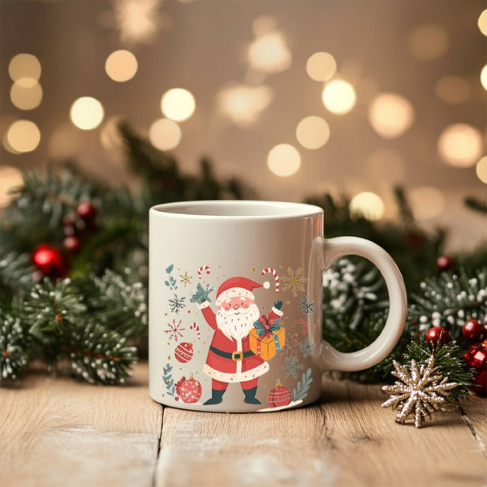 North Whiskers Santa's Tale Noel Baba Baskılı Kupa Bardak - Kırmızı - Beyaz Oto Boyaları Fiyatı