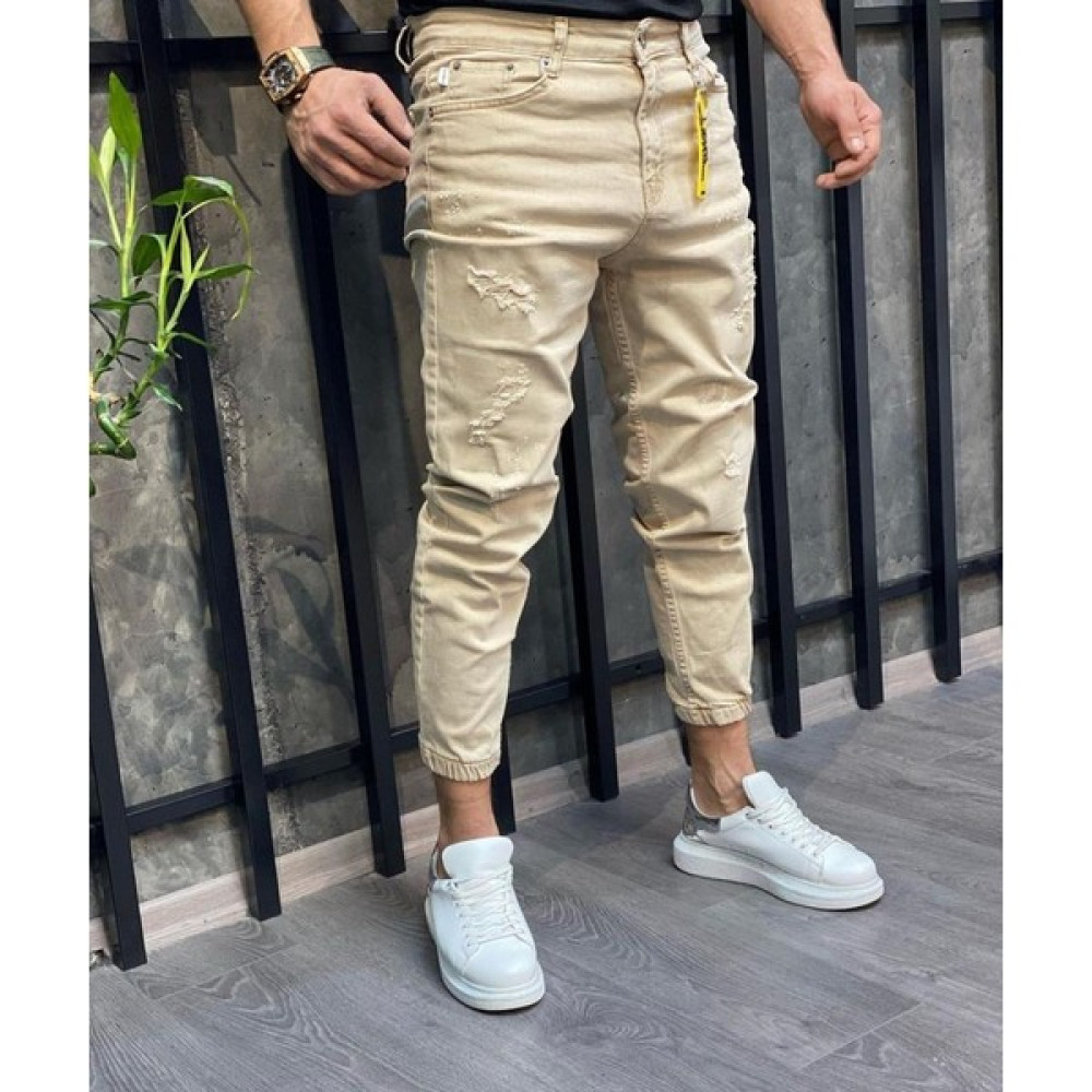 NorthFashion Erkek Paçası Lastikli Boyfriend Jogger Kot Pantolon Erkek Pantolon Fiyatı