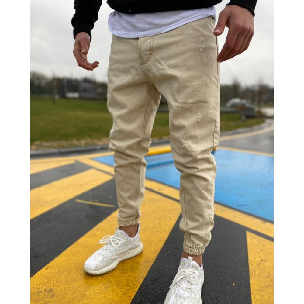 NorthFashion Erkek Paçası Lastikli Likrasız Boyfriend Jogger Kot Pantolon Erkek Pantolon Fiyatı