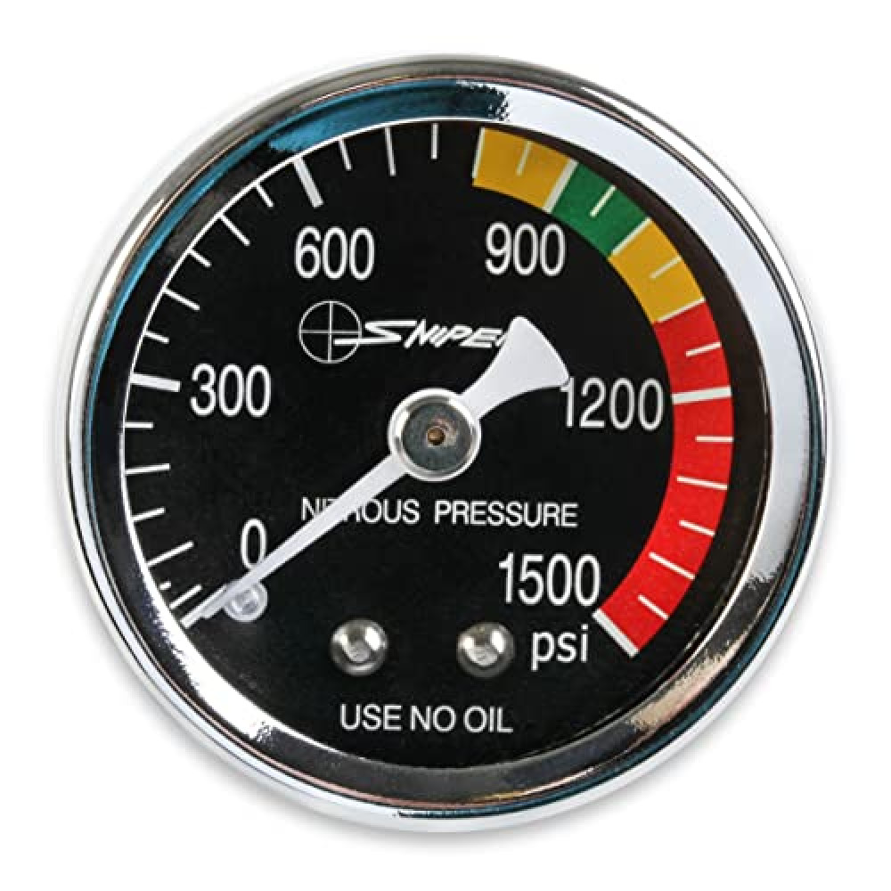 NOS Gauge; N2O Black, 1-1/2, Sniper; Dry