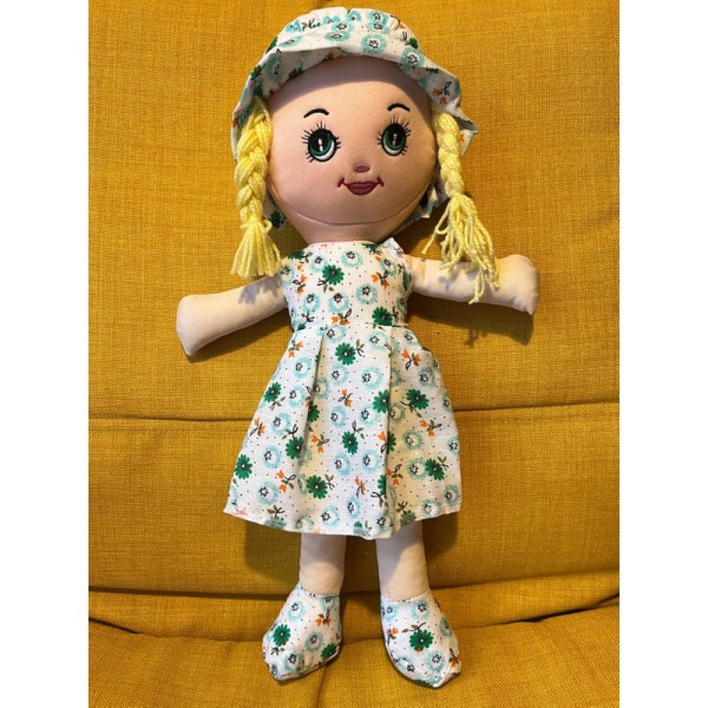 Nostalji Kutusu Yeşil Çiçek Desenli Sarı Saçlı Kız Oyuncak Bez Bebek Uyku Arkadaşı 50 cm Doğum Günü Hediyesi Oto Boyaları Fiyatı