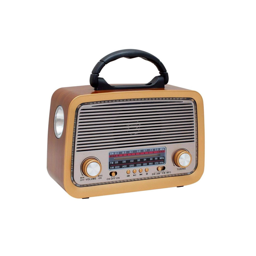 NOSTALJİ TİCARET 301 Eskitme Nostalji Tasarımlı Bluetoothlu Nostalji Radyo Fm-sd Kart-aux Alarmlı Saatler & Radyolar Fiyatı